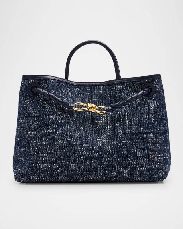 Andiamo Medium Boucle Denim Tote Bag